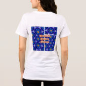抽象芸術青い花パターン トライブレンドTシャツ (裏面)