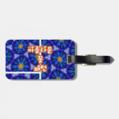 抽象芸術青い花パターン ラゲッジタグ (裏面横)