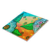 抽象芸術青い花 タイル (側面)