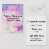 抽象芸術青とピンクの海テクスチャ 名刺 (正面/裏面)