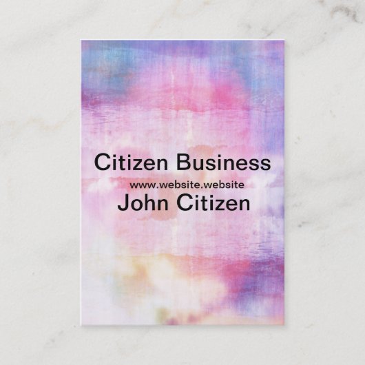 抽象芸術青とピンクの海テクスチャ 名刺 (正面)