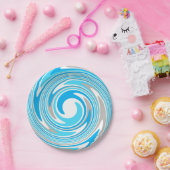 抽象芸術青と灰色の緩和曲線 ペーパープレート (パーティー)