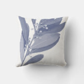 抽象芸術青と白の植物草本 クッション (裏面)