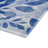 抽象芸術青と白葉の カッティングボード (角)