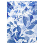 抽象芸術青と白葉の クリップボード (裏面)