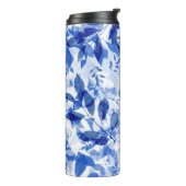 抽象芸術青と白葉の タンブラー (回転左)