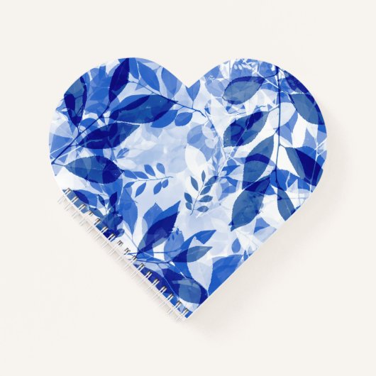 抽象芸術青と白葉の ノートブック (正面)