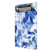 抽象芸術青と白葉の ミニクリップボード (アングル2)