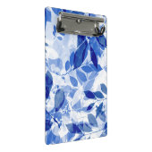 抽象芸術青と白葉の ミニクリップボード (アングル)