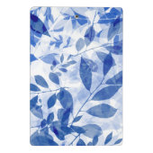 抽象芸術青と白葉の ミニクリップボード (裏面)