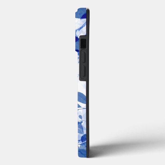 抽象芸術青と白葉の Case-Mate iPhoneケース (裏面 / 左)