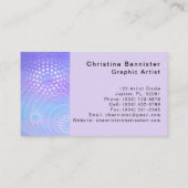 抽象芸術青と紫 |スターライト、スターブライト 名刺 (裏面)