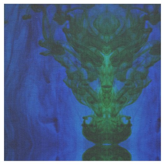 抽象芸術青と緑の染料の渦巻き ファブリック (クローズアップ)