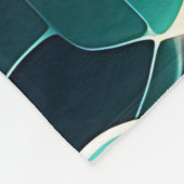 「抽象芸術青と緑の水波」 フリースブランケット (角)