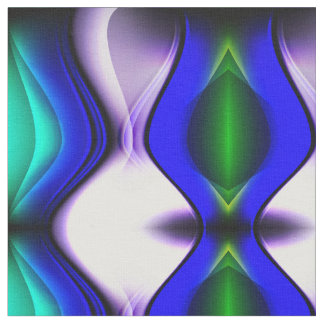 抽象芸術青と緑の波 ファブリック