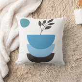 抽象芸術青の植物葉 クッション (ブランケット)