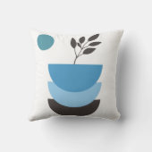 抽象芸術青の植物葉 クッション (裏面)