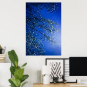 抽象芸術青アイシーな木 ポスター (ホームオフィス)