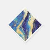 抽象芸術青カラフル結婚パーソナライズされた金ゴールド スタンダードカクテルナプキン (角)