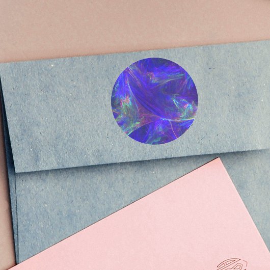 抽象芸術青カラフル霧 ラウンドシール