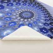 抽象芸術青グラデーションフラクタル気泡 シェルパブランケット (3/4)