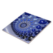 抽象芸術青グラデーションフラクタル気泡 タイル (側面)