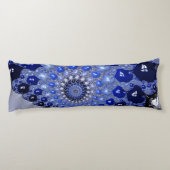 抽象芸術青グラデーションフラクタル気泡 ボディピロー (裏面)