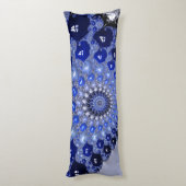 抽象芸術青グラデーションフラクタル気泡 ボディピロー (裏面 (縦))