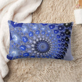 抽象芸術青グラデーションフラクタル気泡 ランバークッション (ブランケット)