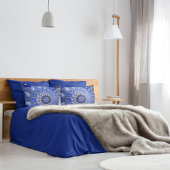 抽象芸術青グラデーションフラクタル気泡 枕カバー