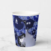 抽象芸術青グラデーションフラクタル気泡 紙コップ (右)