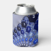 抽象芸術青グラデーションフラクタル気泡 缶クーラー (缶正面)