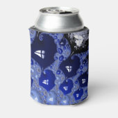 抽象芸術青グラデーションフラクタル気泡 缶クーラー (缶裏面)