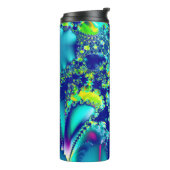 抽象芸術青シアン緑フラクタル タンブラー (回転左)