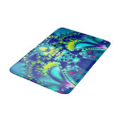 抽象芸術青シアン緑フラクタル バスマット (アングル)