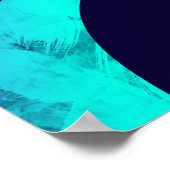 抽象芸術青ベクトル ポスター (角)