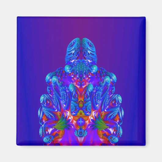 抽象芸術青ロボット マグネット (正面)