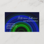 抽象芸術青丸グリーンサークル書 名刺 (裏面)