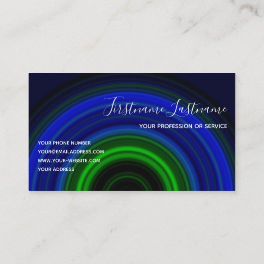 抽象芸術青丸グリーンサークル書 名刺 (裏面)