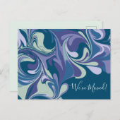 抽象芸術青大理石引っ越しましたのアドレス変更 ポストカード (正面/裏面)