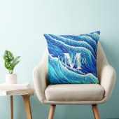 抽象芸術青海波モノグラムの クッション (椅子)