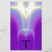 抽象芸術青白光波モノグラム 便箋 (正面)