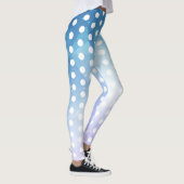 抽象芸術青白水玉模様レギンス レギンス (右)