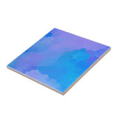 抽象芸術青紫色の水色 タイル (側面)