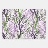 抽象芸術青紫色木 ラッピングペーパーシート (正面2)