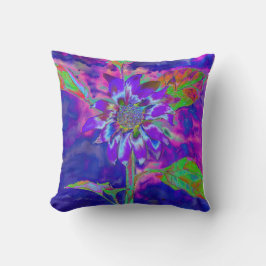 抽象芸術青紫色 |レトロファンキー| クッション