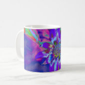 抽象芸術青紫色 |レトロファンキー| コーヒーマグカップ (正面左)