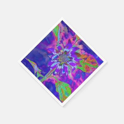 抽象芸術青紫色 |レトロファンキー| スタンダードカクテルナプキン (角)