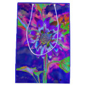 抽象芸術青紫色 |レトロファンキー| ミディアムペーパーバッグ (裏面)