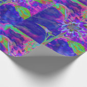 抽象芸術青紫色 |レトロファンキー| ラッピングペーパー (角)
